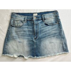Sneak Peek Denim‎ Mini Skirt distressed Fringe hem Large